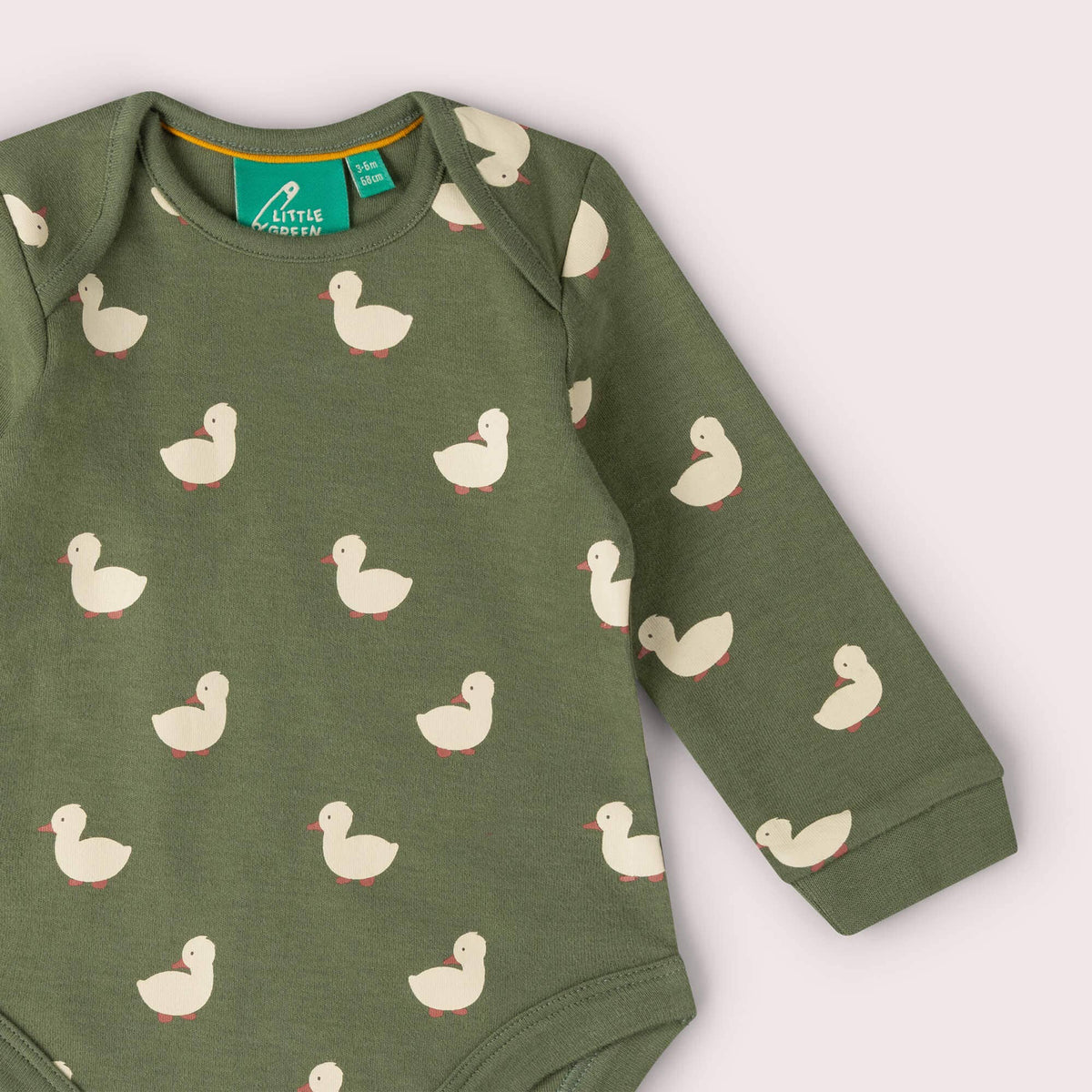 Organic Cotton Bodysuit 2 Pack - Olive Green, Ducks