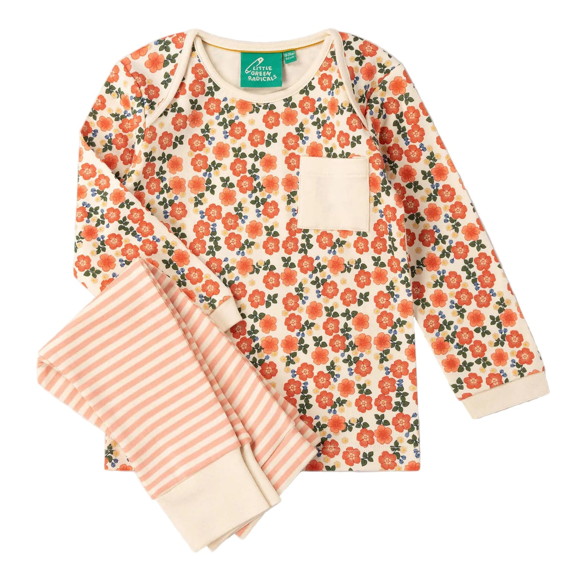 Organic Cotton T-Shirt & Jogger Playset - Pink, Petals
