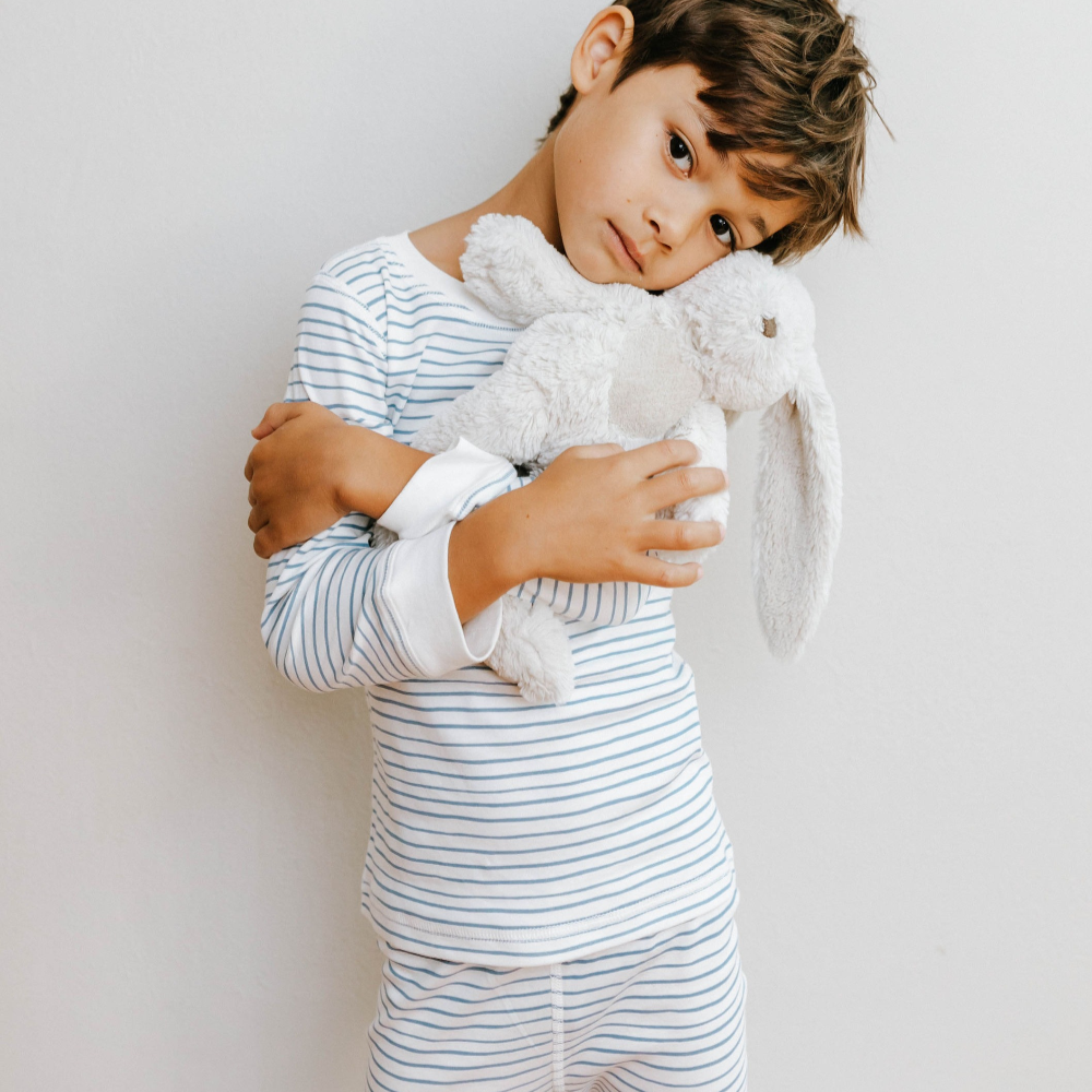 Organic Cotton Pajama Set - Blue Stripe
