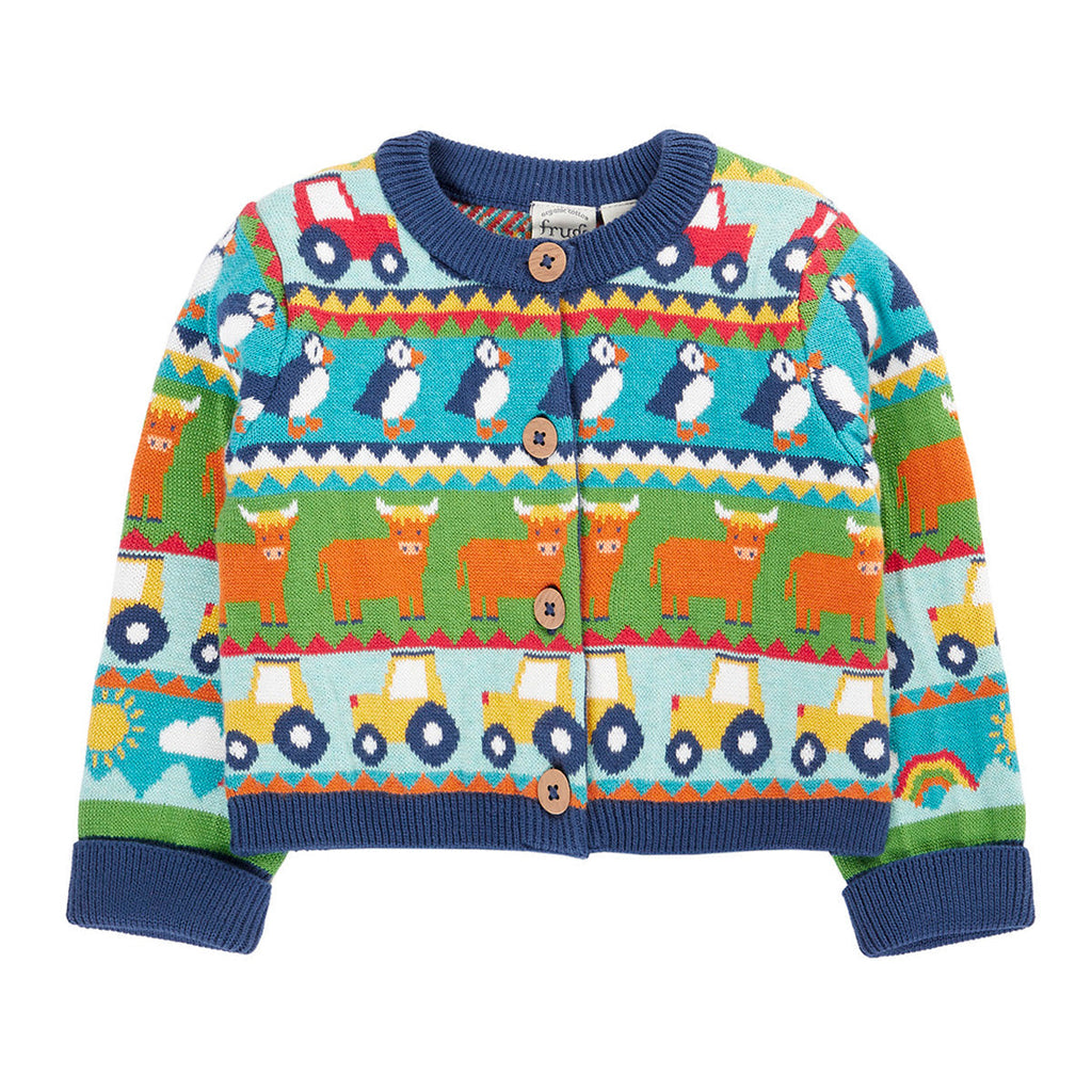 Organic Cotton Fair Isle Cardigan - Farm
