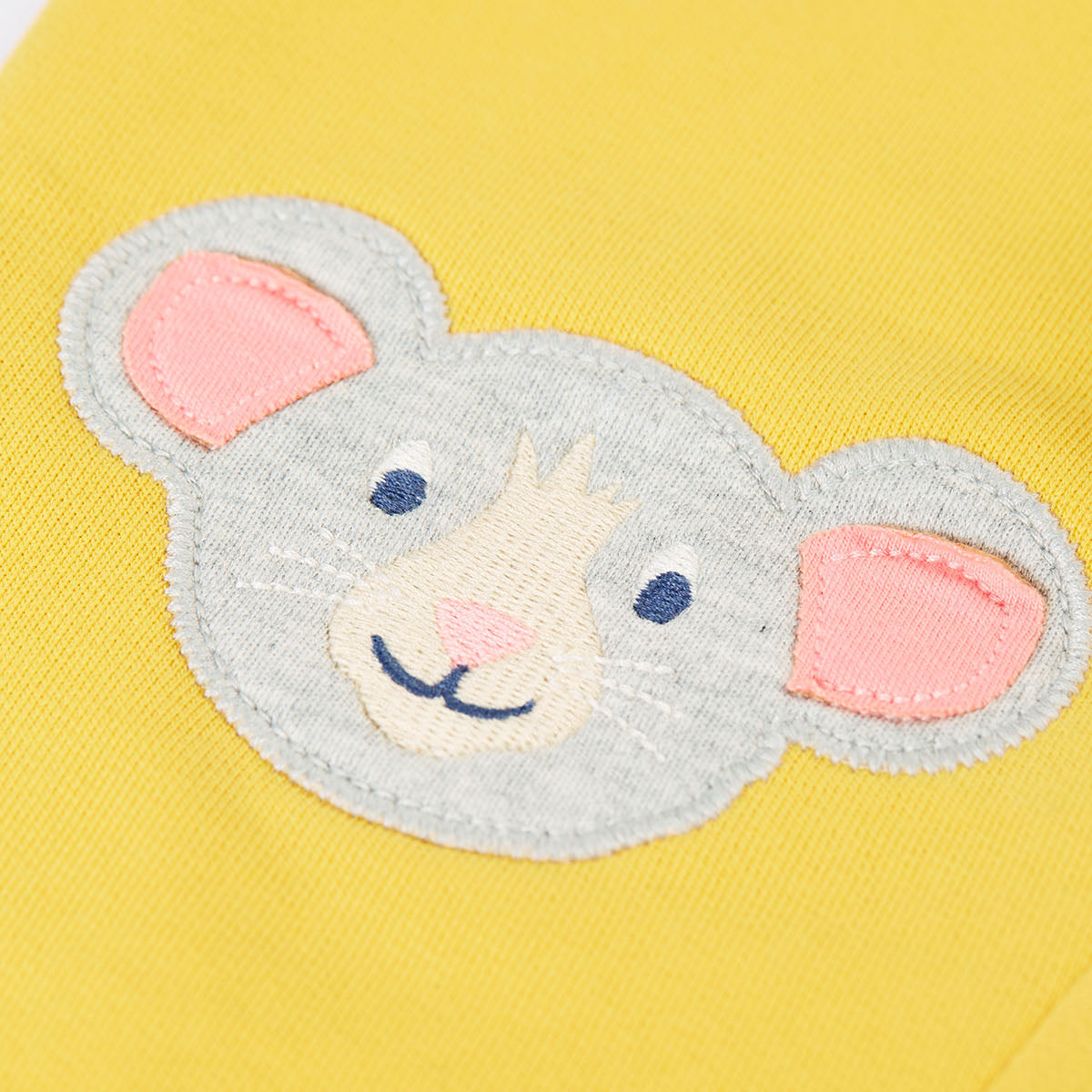 Organic Cotton Joggers - Mouse/House Knee Patch Yellow