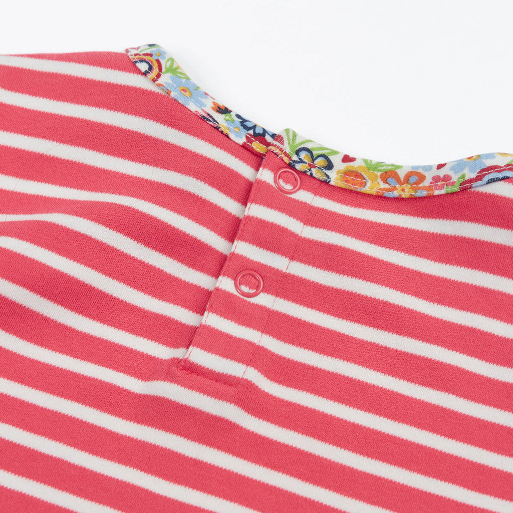 Organic Cotton Long Sleeve Breton Stripe Top - Pals Appliqué