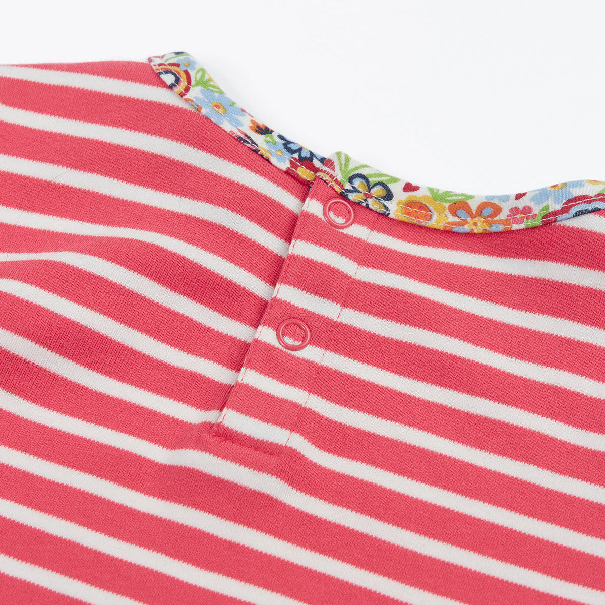 Organic Cotton Long Sleeve Breton Stripe Top - Pals Appliqué