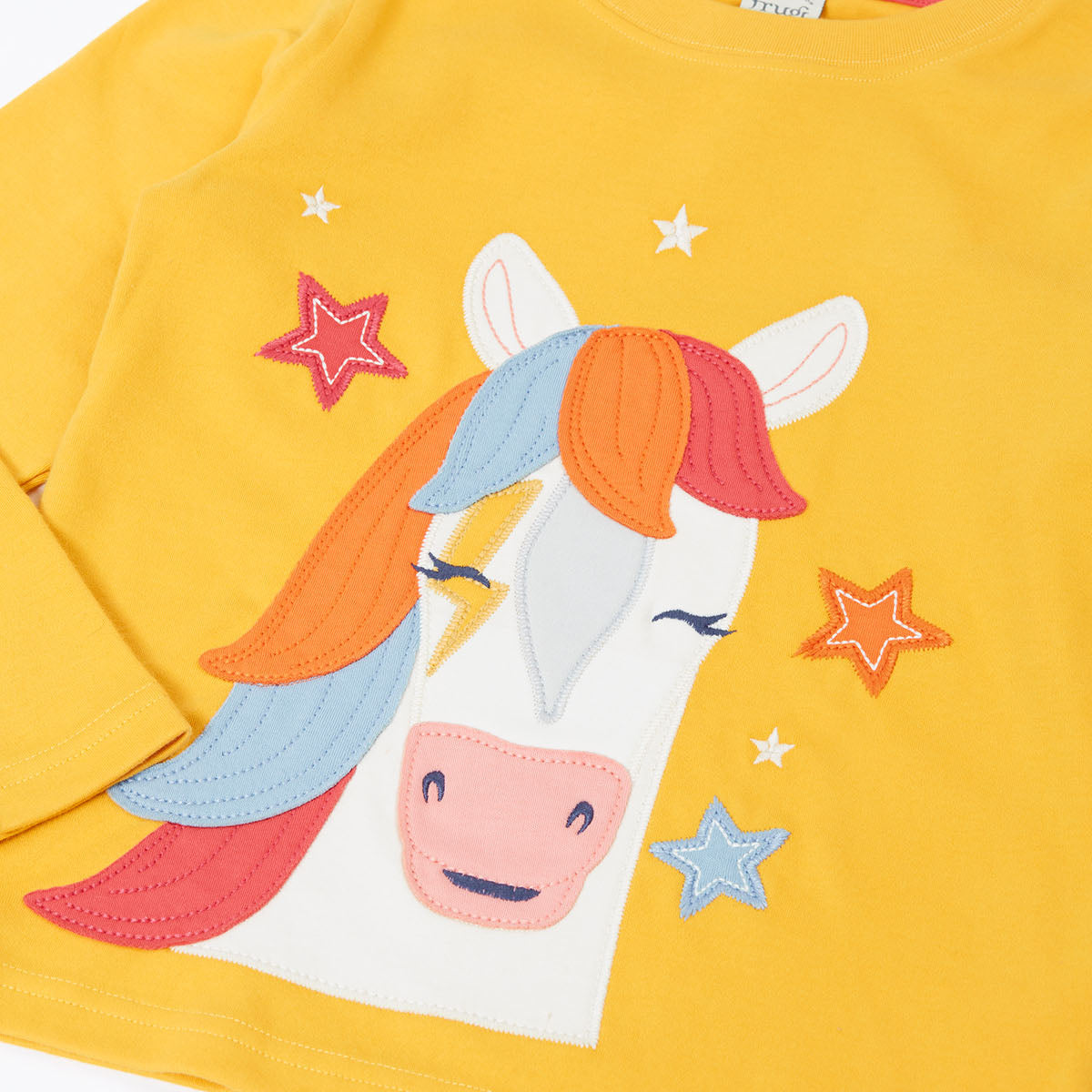 Organic Cotton Long Sleeve T-Shirt - Horse Appliqué