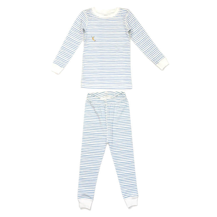 Organic Cotton Pajama Set - Blue Stripe