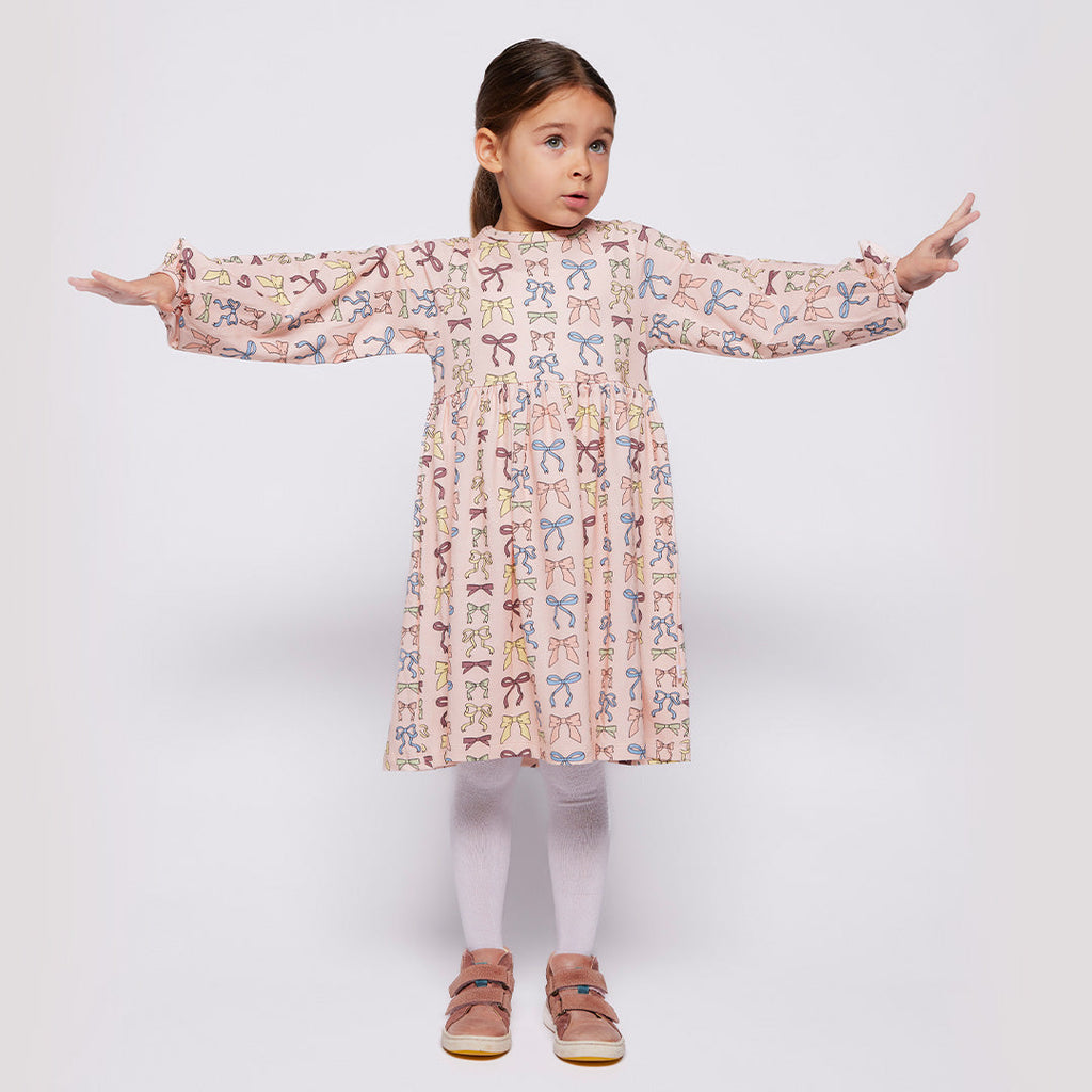 Organic Cotton Long Sleeve Dress - Bows