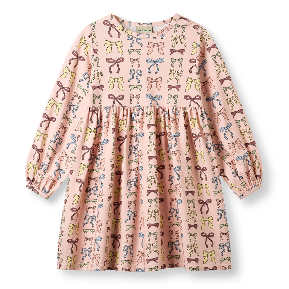 Organic Cotton Long Sleeve Dress - Bows