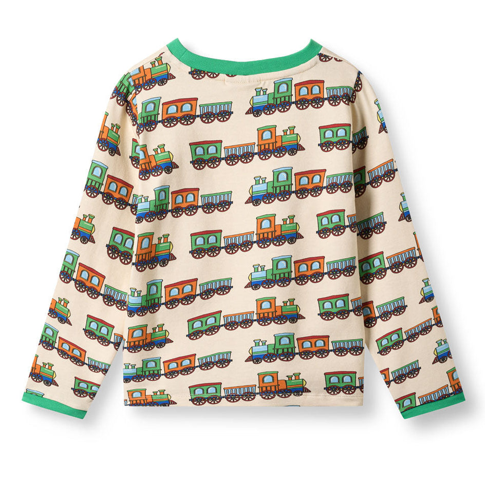Organic Cotton Long Sleeve T-Shirt - Trains