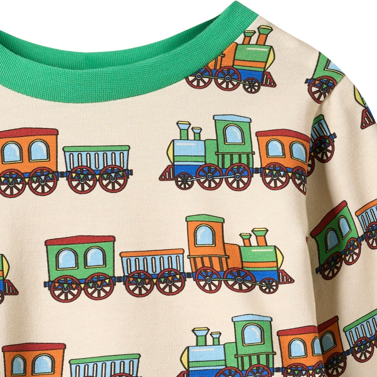 Organic Cotton Long Sleeve T-Shirt - Trains