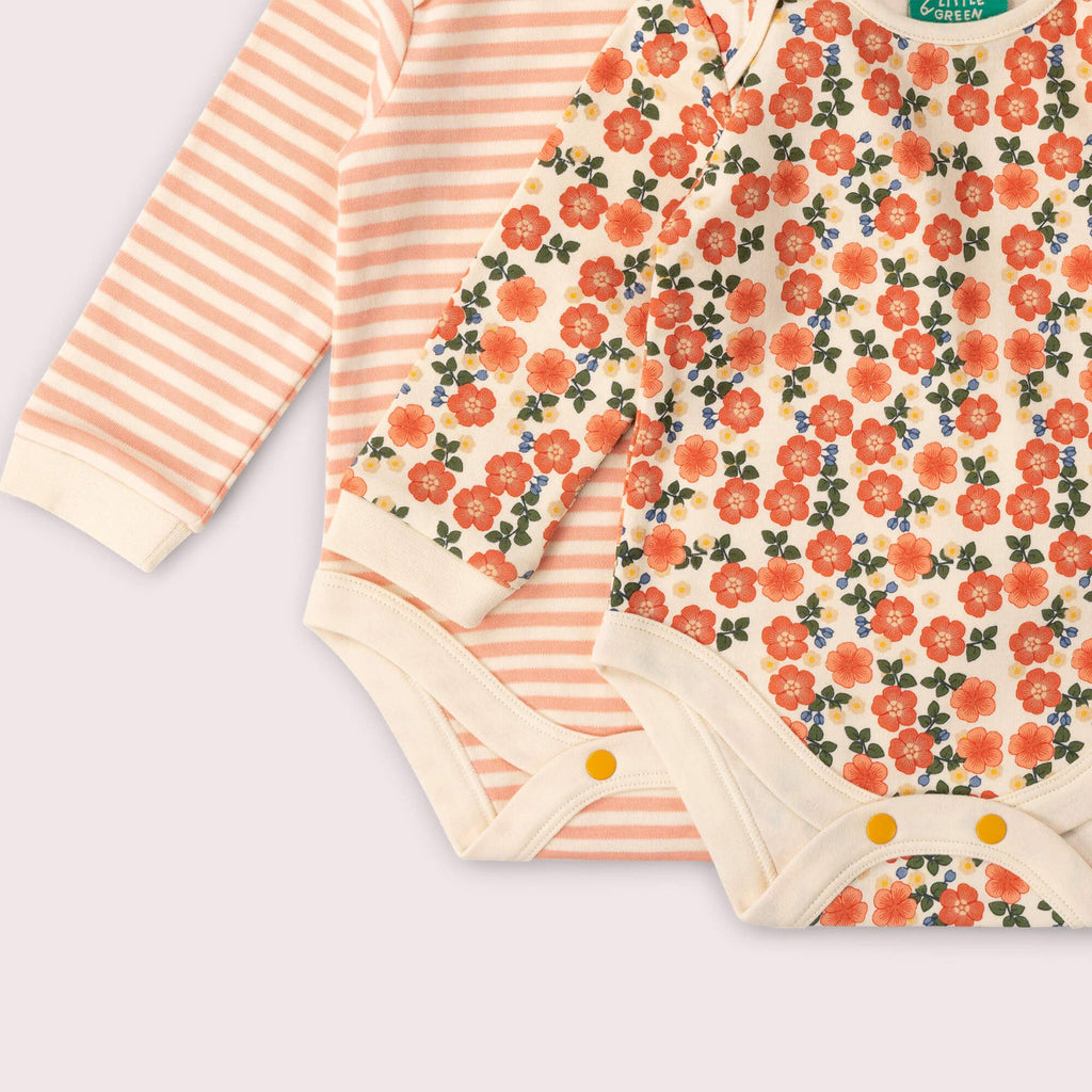 Organic Cotton Bodysuit 2 Pack - Pink, Petals
