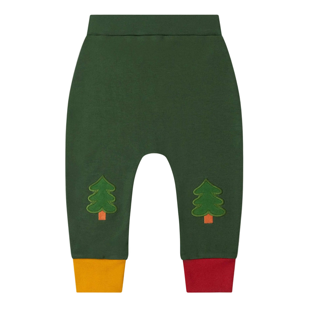 Organic Cotton Knee Patch Joggers - Green, Woodland