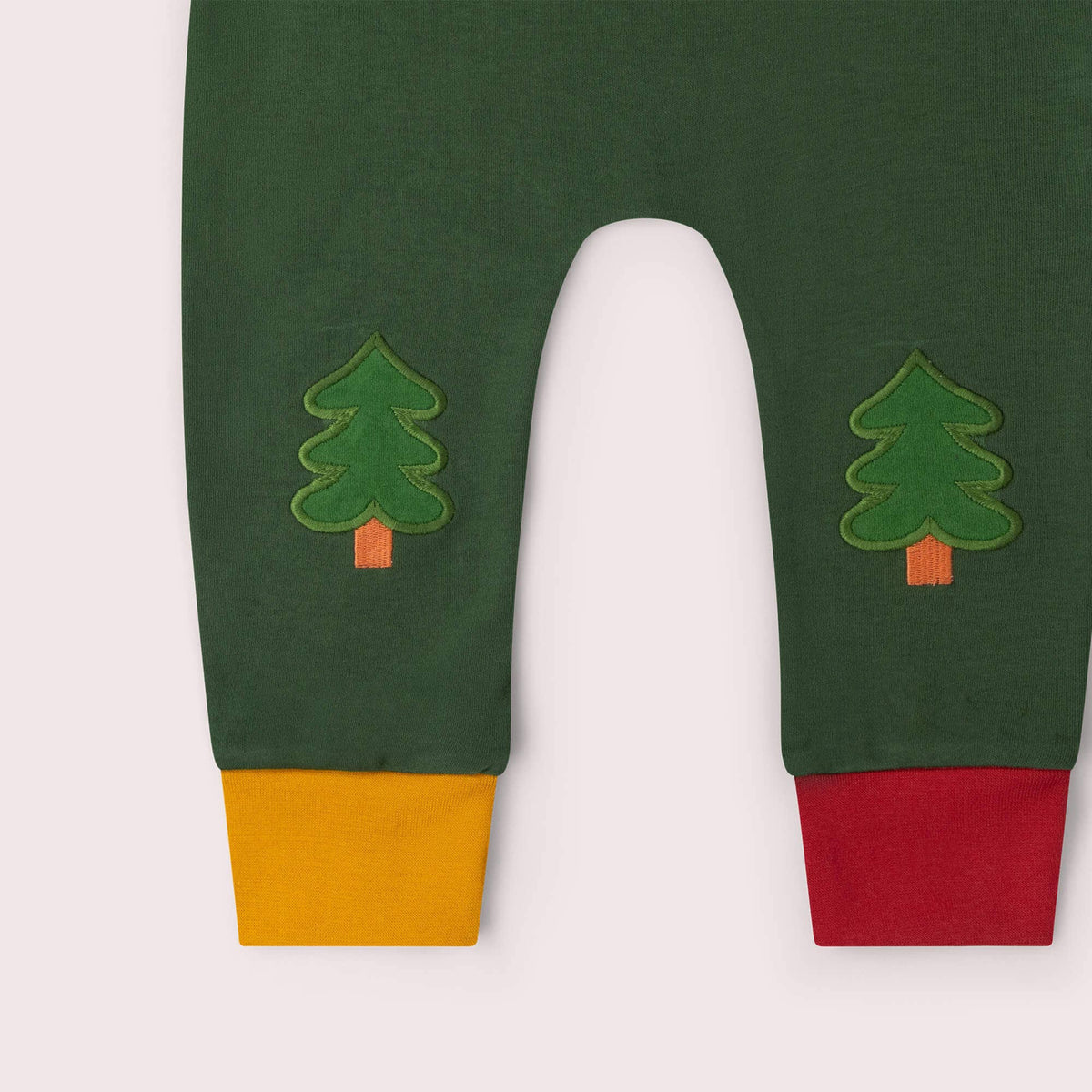 Organic Cotton Knee Patch Joggers - Green, Woodland