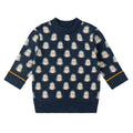 Organic Cotton Knitted Sweater - Blue, Penguins